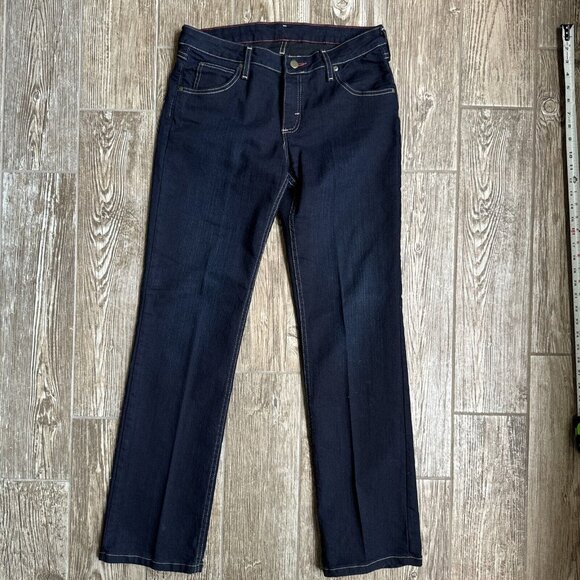 2/$18 SALE! Wrangler Jeans Womens 8 Blues Dark‎ Button Flap Pockets Cowboy Core - Picture 3 of 12